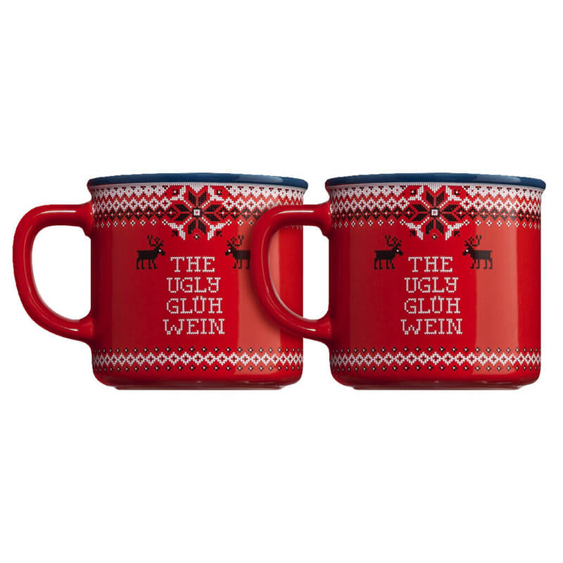 Geschenkbox The Ugly Glühwein - roter & weißer Glühwein mit Tassen weitere Ansicht Geschenkbox The Ugly Glühwein - roter & weißer Glühwein mit Tassen