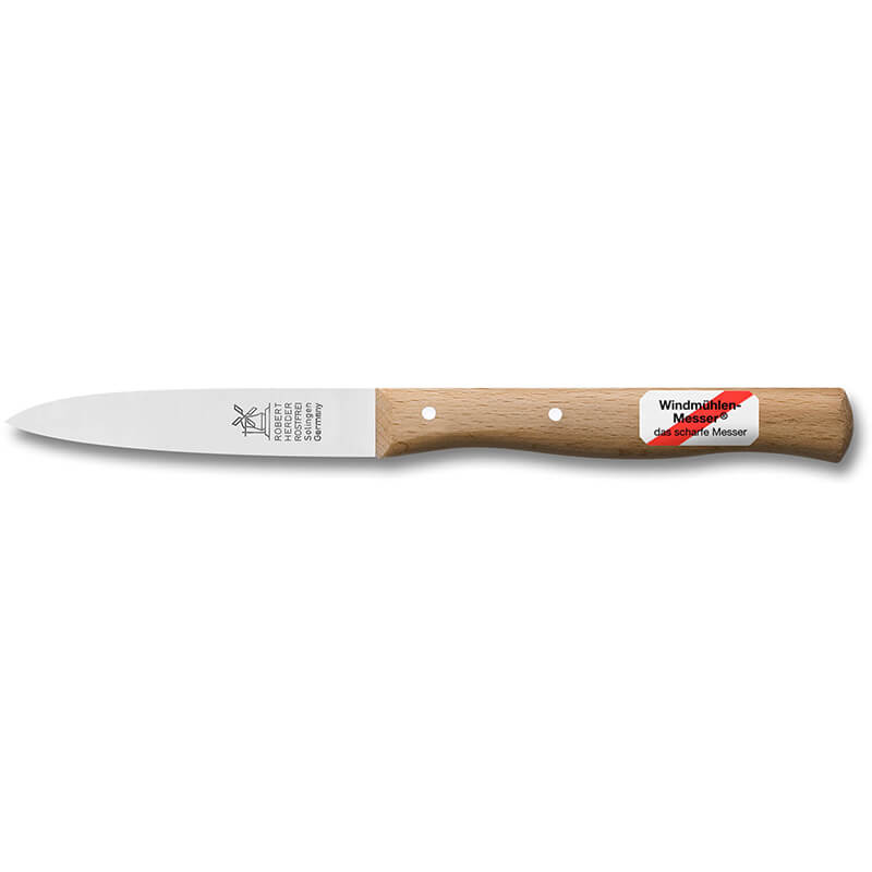 Gemüsemesser Mittelspitz rostfrei, Griff Rotbuche von Windmühlenmesser weitere Ansicht Gemüsemesser Mittelspitz rostfrei, Griff Rotbuche von Windmühlenmesser