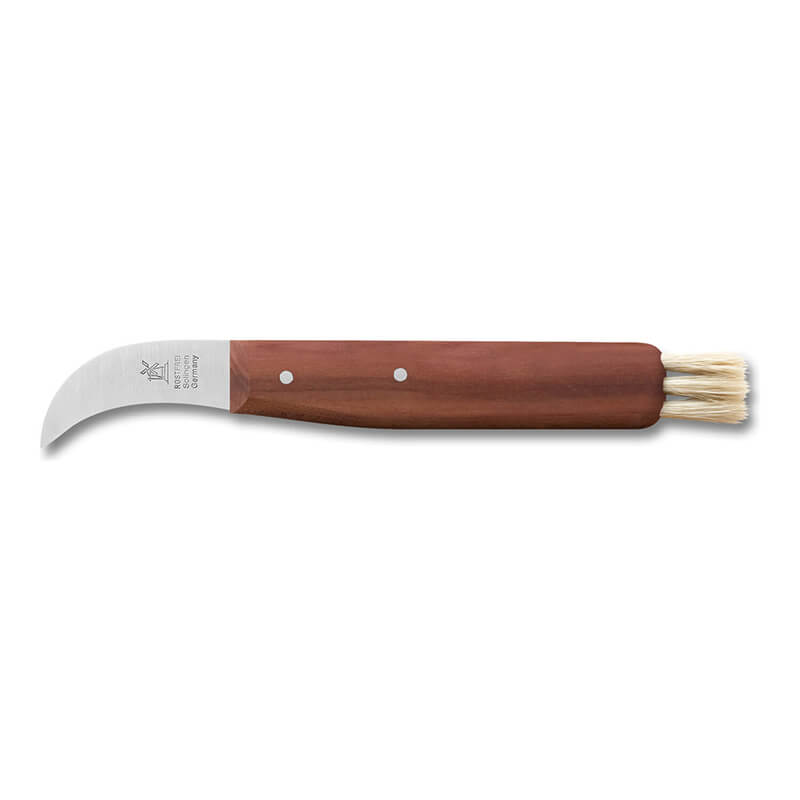 Pilzpflückmesser mit Borsten rostfrei, Griff Pflaume von Windmühlenmesser weitere Ansicht Pilzpflückmesser mit Borsten rostfrei, Griff Pflaume von Windmühlenmesser