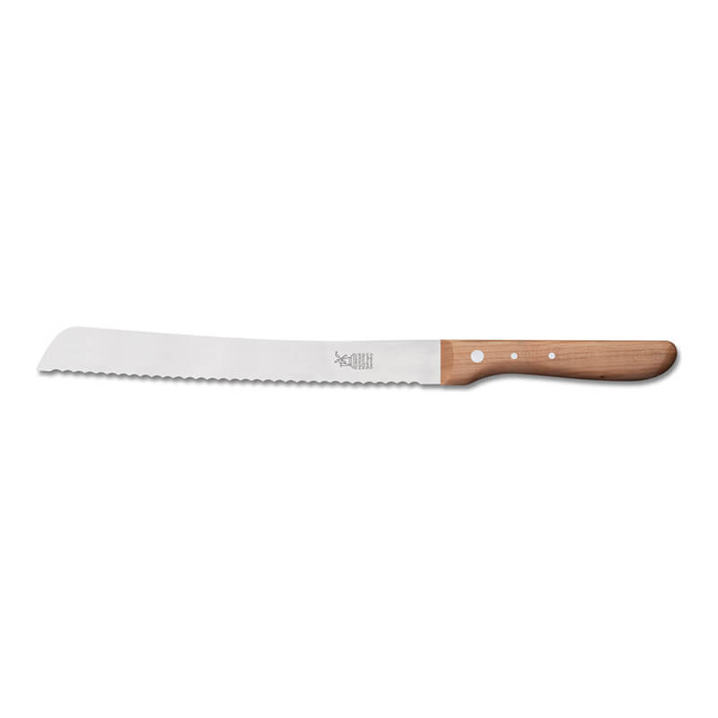 Brotmesser hochgeschliffen, lang rostfrei, Griff Kirsche von Windmühlenmesser weitere Ansicht Brotmesser hochgeschliffen, lang rostfrei, Griff Kirsche von Windmühlenmesser