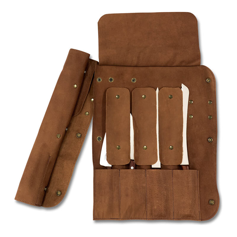 Messerrolle Plus 2 - erweiterbare Messertasche aus Leder für (Nachwuchs-) Köche von Windmühlenmesser weitere Ansicht Messerrolle Plus 2 - erweiterbare Messertasche aus Leder für (Nachwuchs-) Köche von Windmühlenmesser
