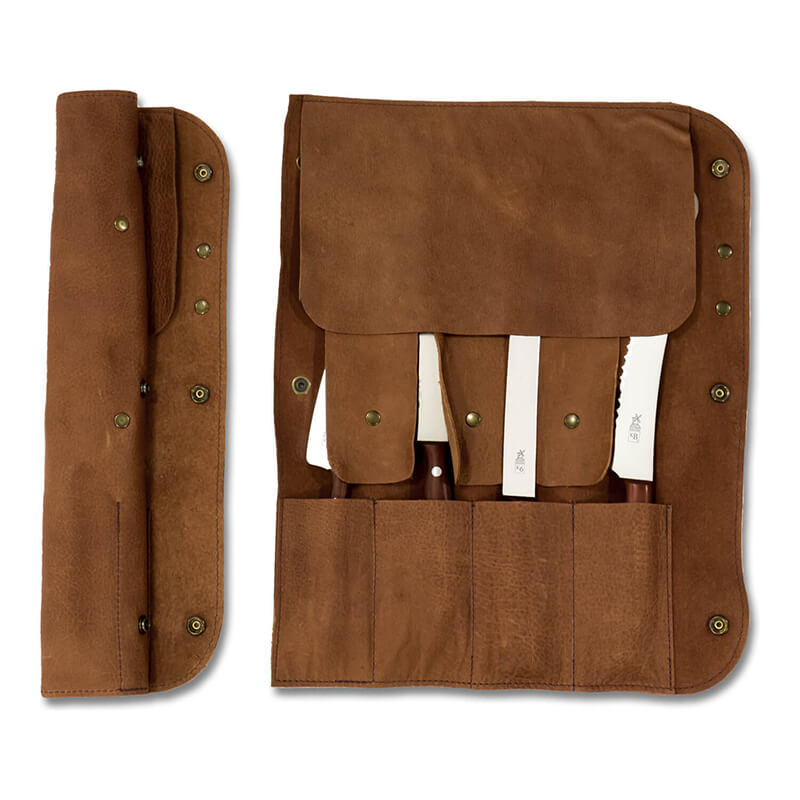 Messerrolle Plus 2 - erweiterbare Messertasche aus Leder für (Nachwuchs-) Köche von Windmühlenmesser weitere Ansicht Messerrolle Plus 2 - erweiterbare Messertasche aus Leder für (Nachwuchs-) Köche von Windmühlenmesser