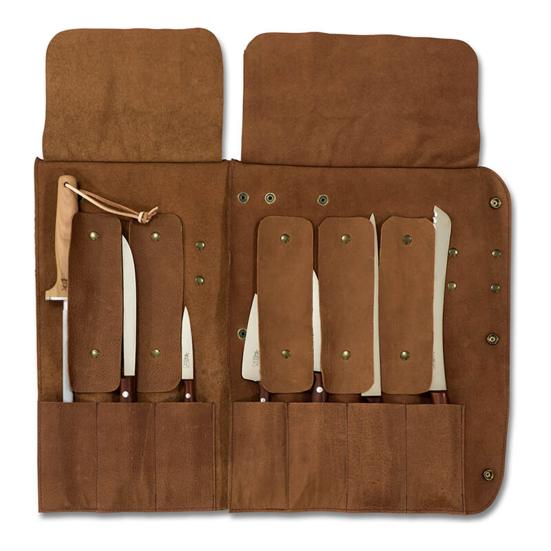 Messerrolle Plus 2 - erweiterbare Messertasche aus Leder für (Nachwuchs-) Köche von Windmühlenmesser weitere Ansicht Messerrolle Plus 2 - erweiterbare Messertasche aus Leder für (Nachwuchs-) Köche von Windmühlenmesser