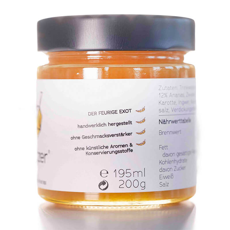 Brandschatzer® Tropen Rabauke - fermentierte Peperonisauce mit Ananas, 200 g weitere Ansicht Brandschatzer® Tropen Rabauke - fermentierte Peperonisauce mit Ananas, 200 g