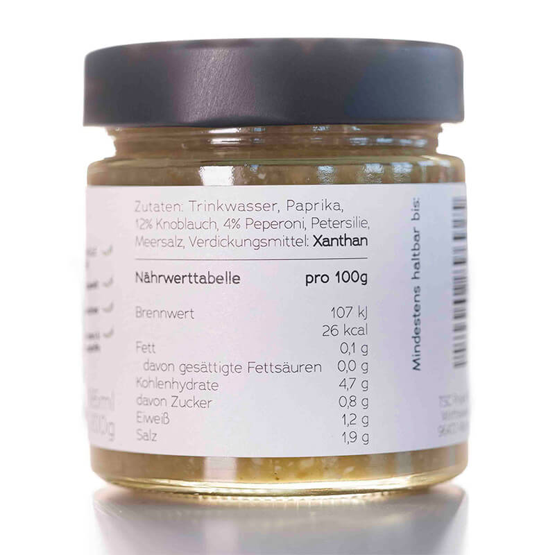 Brandschatzer® Knobi Rabauke - fermentierte Peperonisauce mit Knoblauch, 200 g weitere Ansicht Brandschatzer® Knobi Rabauke - fermentierte Peperonisauce mit Knoblauch, 200 g