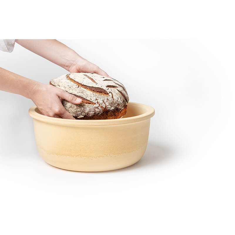 Brottopf mit Leinenabdeckung aus CeraNatur® von Denk weitere Ansicht Brottopf mit Leinenabdeckung aus CeraNatur® von Denk