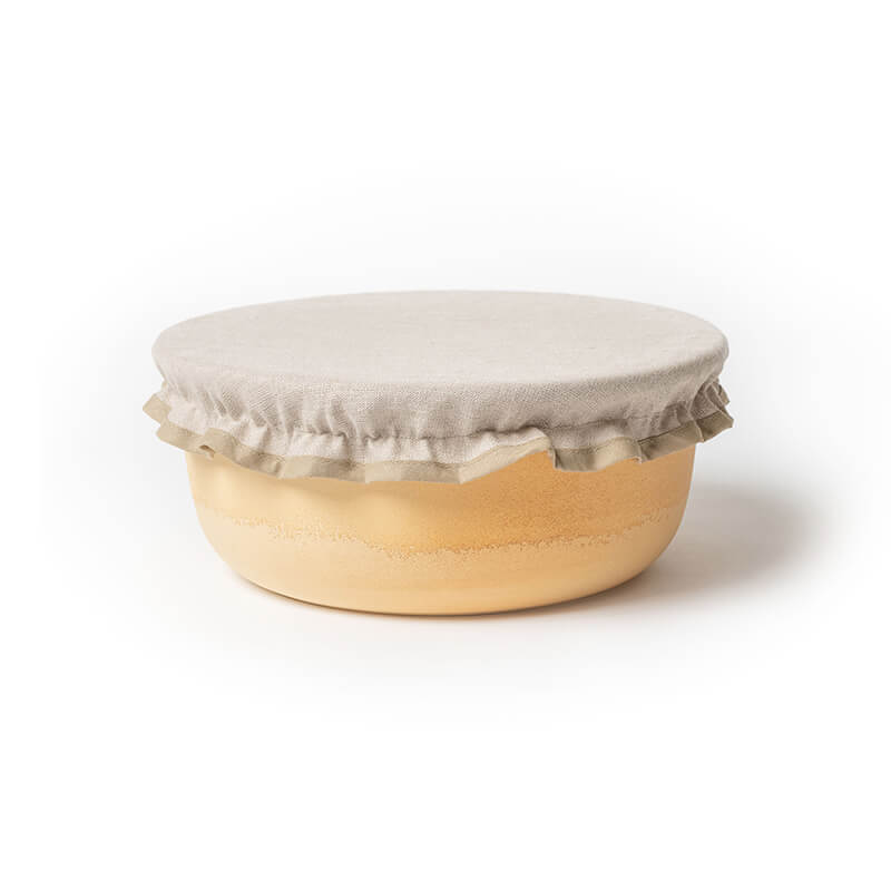 Brottopf mit Leinenabdeckung aus CeraNatur® von Denk weitere Ansicht Brottopf mit Leinenabdeckung aus CeraNatur® von Denk