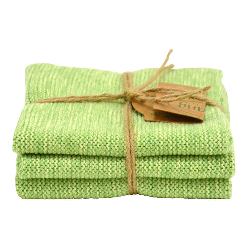 Solwang Wischtücher aus Bio Baumwolle, grün meliert
