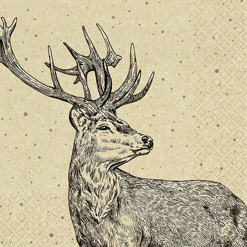 ECO LINE Servietten Proud Deer 33x33 cm von Home Fashion weitere Ansicht ECO LINE Servietten Proud Deer 33x33 cm von Home Fashion