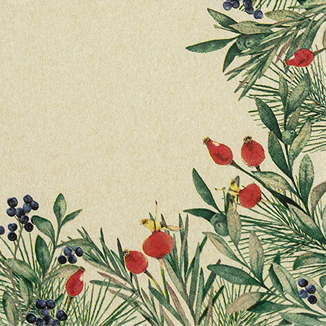ECO LINE Servietten Rosehip and Evergreen 33x33 cm von Home Fashion weitere Ansicht ECO LINE Servietten Rosehip and Evergreen 33x33 cm von Home Fashion
