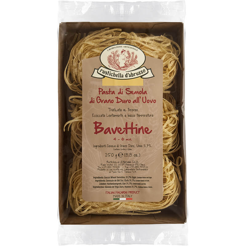 Bavettine all'uovo Eiernudeln von Rustichella, 250 g weitere Ansicht Bavettine all'uovo Eiernudeln von Rustichella, 250 g