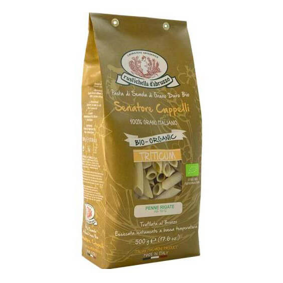 Bio Penne Rigate Cappelli Hartweizennudeln Triticum von Rustichella, 500 g weitere Ansicht Bio Penne Rigate Cappelli Hartweizennudeln Triticum von Rustichella, 500 g