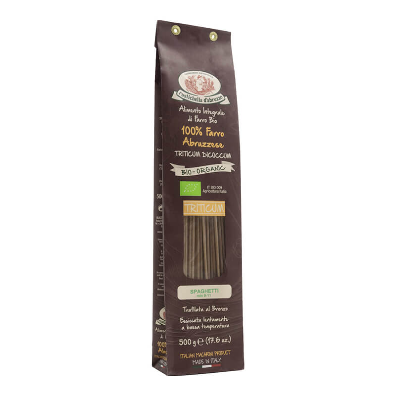 Bio Spaghetti Dicoccum aus Dinkelmehl Vollkornnudeln Triticum von Rustichella, 500 g