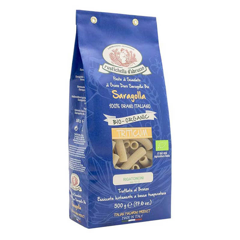 Bio Rigatoncini Saragolla Hartweizennudeln Triticum von Rustichella, 500 g