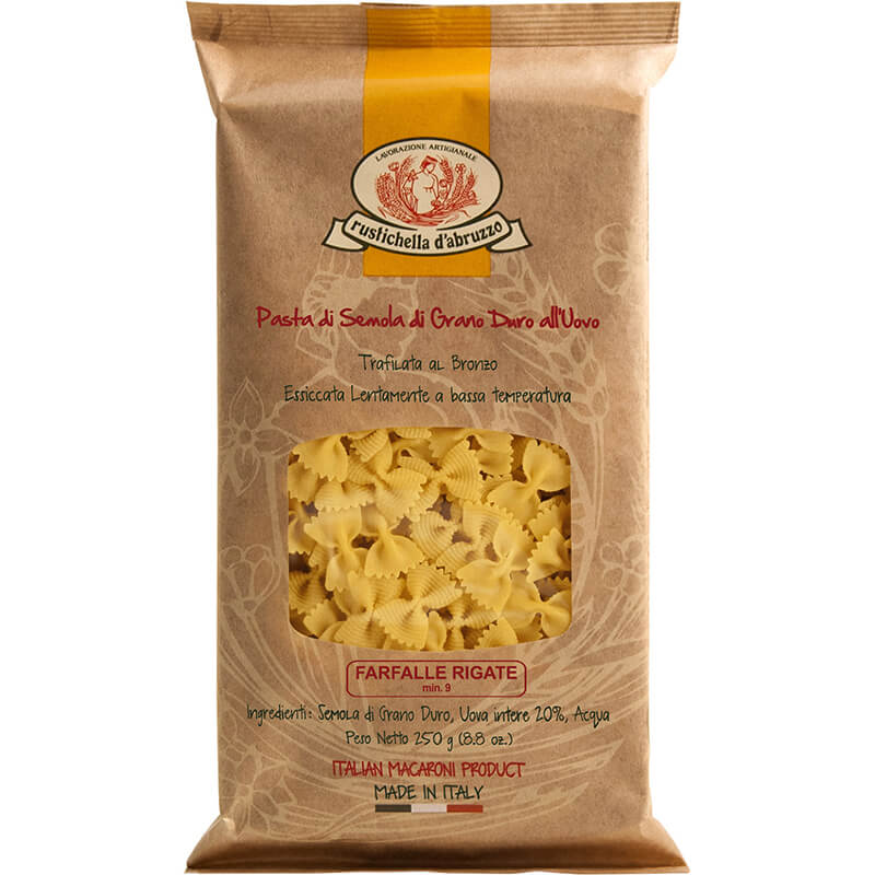 Farfalle Rigate all’uovo Eiernudeln von Rustichella, 250 g weitere Ansicht Farfalle Rigate all’uovo Eiernudeln von Rustichella, 250 g