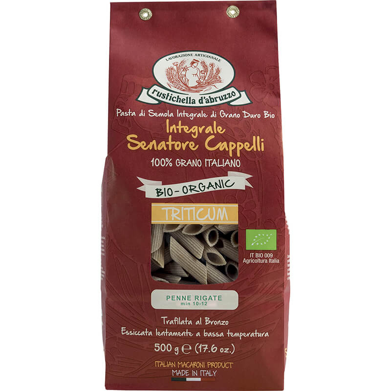 Bio Penne Rigate Cappelli aus Weizenvollkorngrieß Vollkornnudeln Triticum von Rustichella, 500 g weitere Ansicht Bio Penne Rigate Cappelli aus Weizenvollkorngrieß Vollkornnudeln Triticum von Rustichella, 500 g