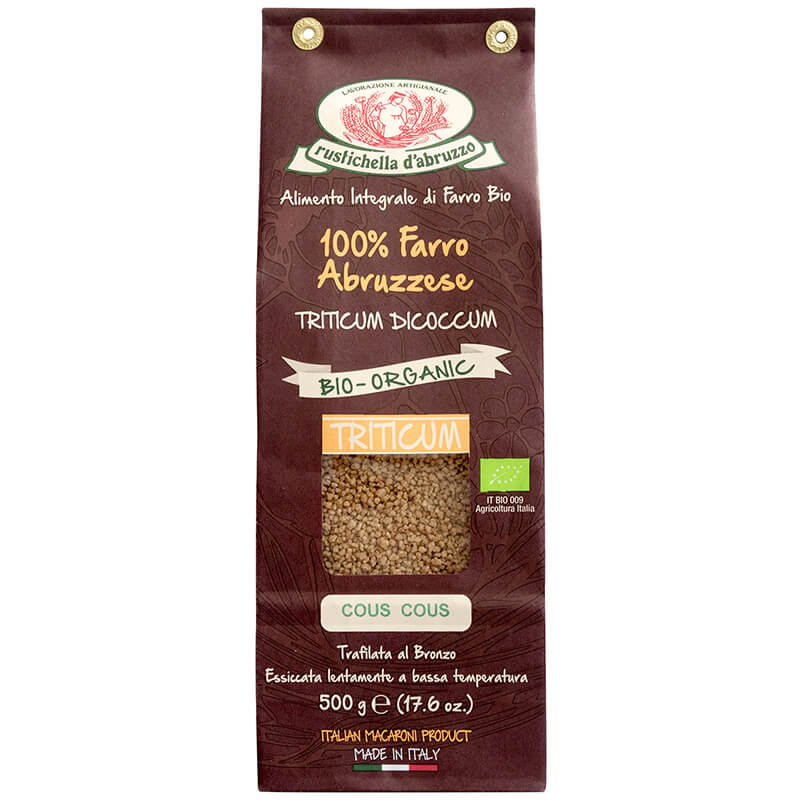 Bio Couscous Dicoccum aus Dinkelmehl Vollkorn Cous Cous Triticum von Rustichella, 500 g