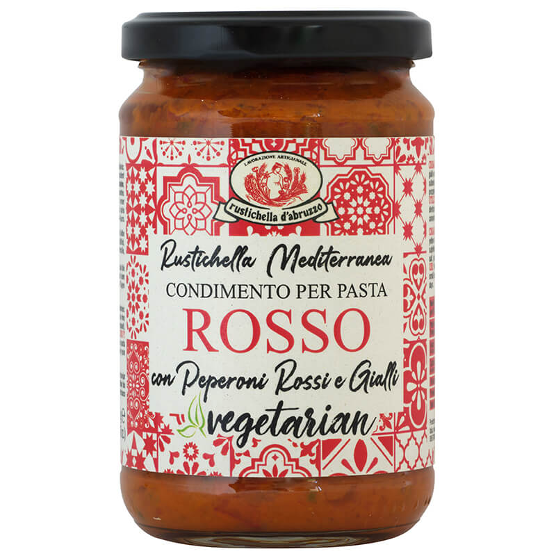 Crema con Peperoni Rossi e Gialli vegetarisch Mediterranea von Rustichella, 280 g