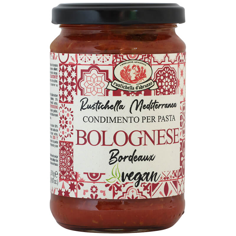 Ragu Bolognese Bordeaux vegan Mediterranea von Rustichella, 280 g