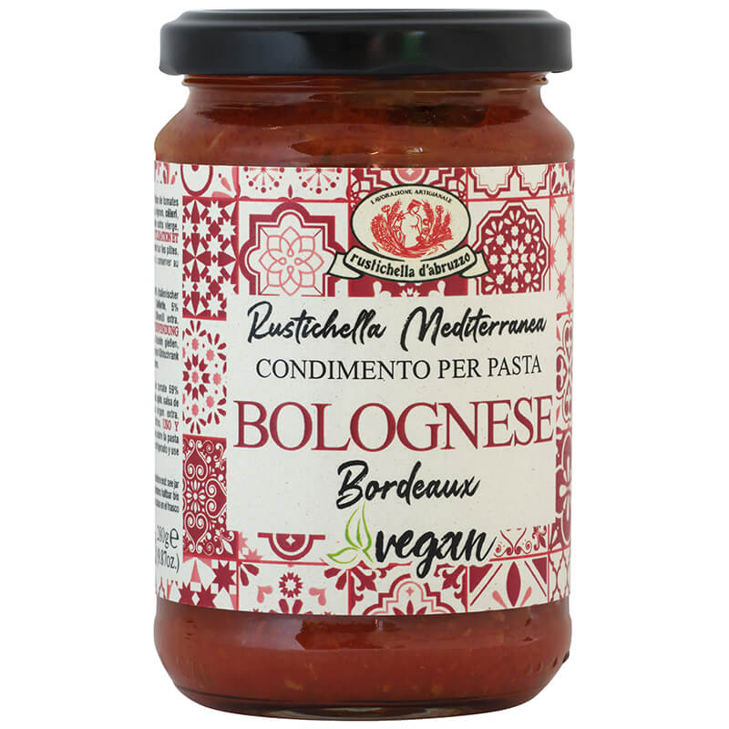 Ragu Bolognese Bordeaux vegan Mediterranea von Rustichella, 280 g weitere Ansicht Ragu Bolognese Bordeaux vegan Mediterranea von Rustichella, 280 g