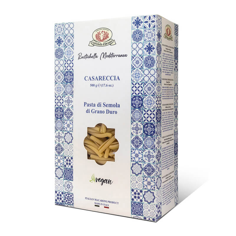 Casareccia limitierte Auflage Hartweizennudeln Mediterranea von Rustichella, 500 g weitere Ansicht Casareccia limitierte Auflage Hartweizennudeln Mediterranea von Rustichella, 500 g