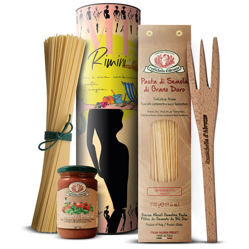 Pasta Set mit Sugo Pomodoro e Basilico in der Motivdose zum World Pasta Day von Rustichella, 500 g + 270 g weitere Ansicht Pasta Set mit Sugo Pomodoro e Basilico in der Motivdose zum World Pasta Day von Rustichella, 500 g + 270 g