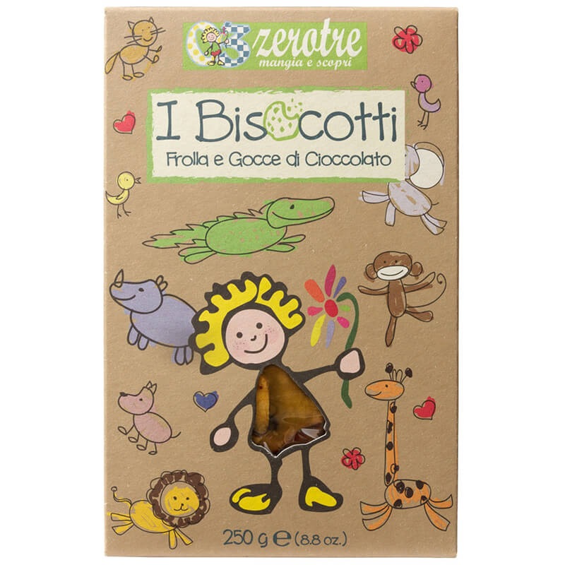 Biscotti alla frolla con gocce di cioccolato - Butterkekse mit Schokolade von Rustichella, 250 g weitere Ansicht Biscotti alla frolla con gocce di cioccolato - Butterkekse mit Schokolade von Rustichella, 250 g