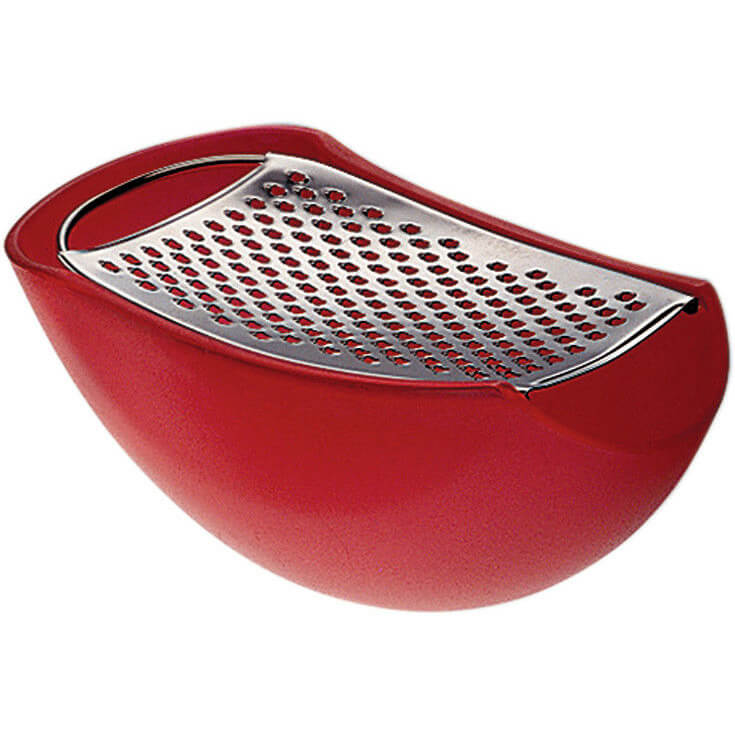 Alessi Parmenide Reibe mit Käsedose, rot weitere Ansicht Alessi Parmenide Reibe mit Käsedose, rot