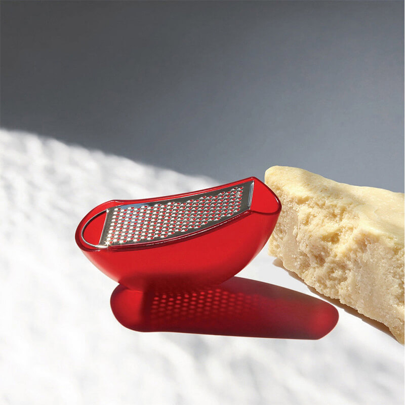 Alessi Parmenide Reibe mit Käsedose, rot weitere Ansicht Alessi Parmenide Reibe mit Käsedose, rot