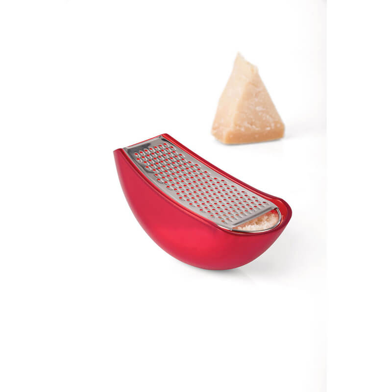 Alessi Parmenide Reibe mit Käsedose, rot weitere Ansicht Alessi Parmenide Reibe mit Käsedose, rot