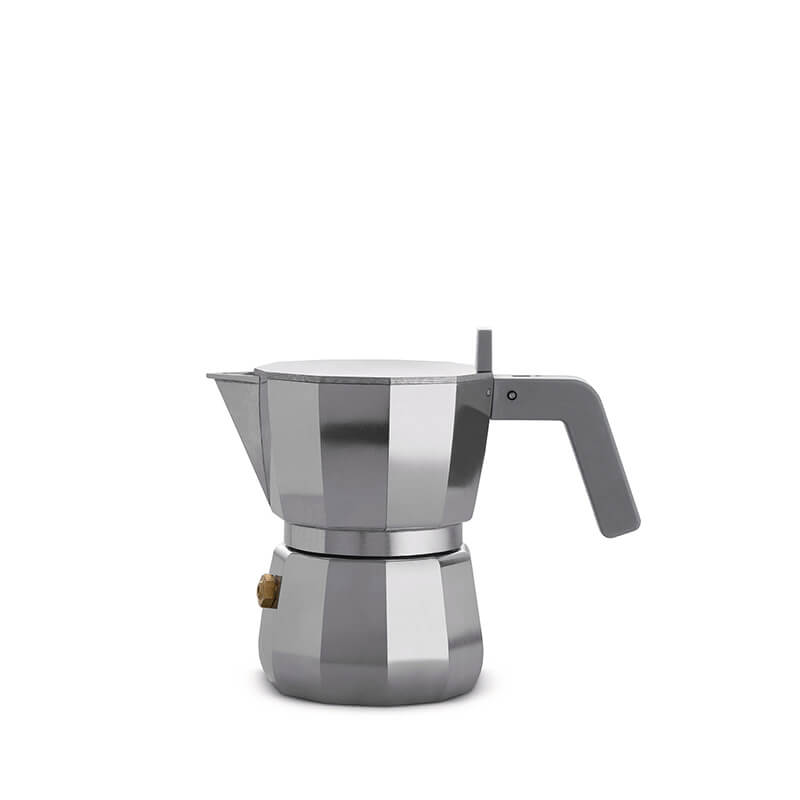Alessi Moka Espressokocher für 1 Tasse aus Aluminium weitere Ansicht Alessi Moka Espressokocher für 1 Tasse aus Aluminium
