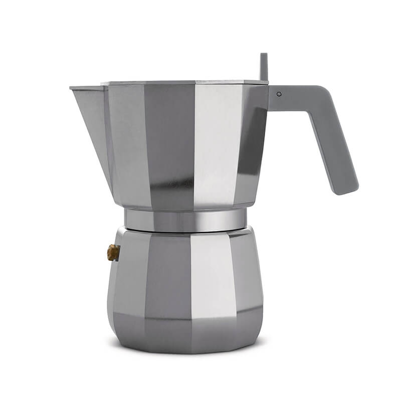 Alessi Moka Espressokocher für 6 Tassen aus Aluminium weitere Ansicht Alessi Moka Espressokocher für 6 Tassen aus Aluminium