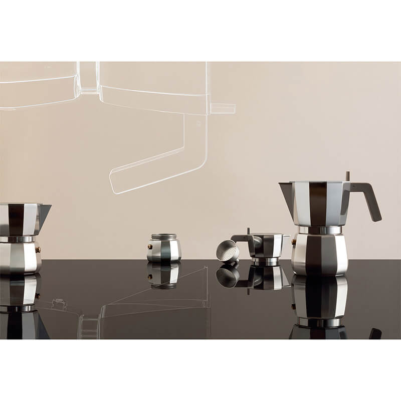 Alessi Moka Espressokocher für 9 Tassen aus Aluminium