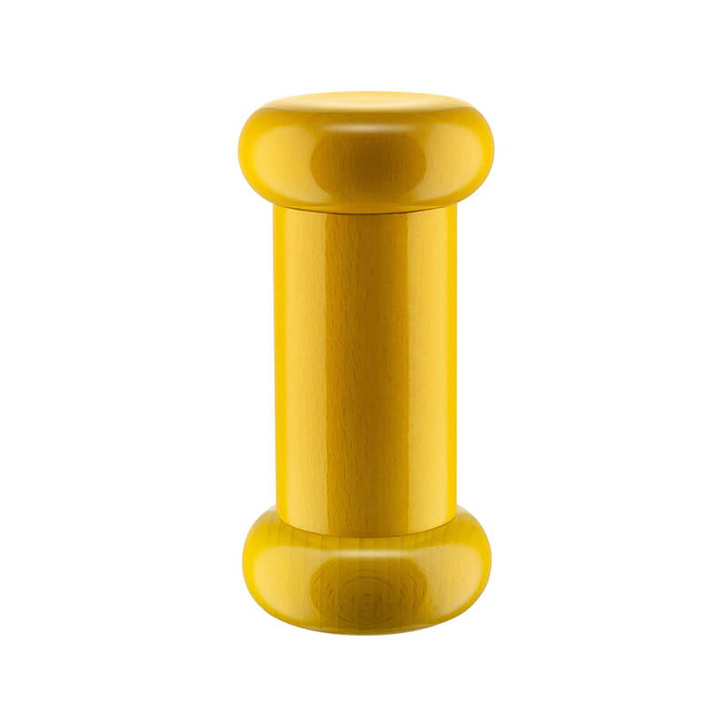 Alessi Pfeffer-, Salz- und Gewürzmühle aus Buchenholz gelb, 15cm