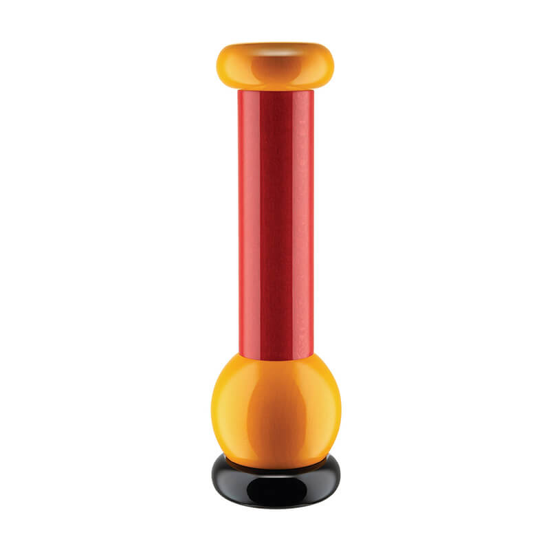Alessi Pfeffer-, Salz- und Gewürzmühle aus Buchenholz rot, 23 cm weitere Ansicht Alessi Pfeffer-, Salz- und Gewürzmühle aus Buchenholz rot, 23 cm