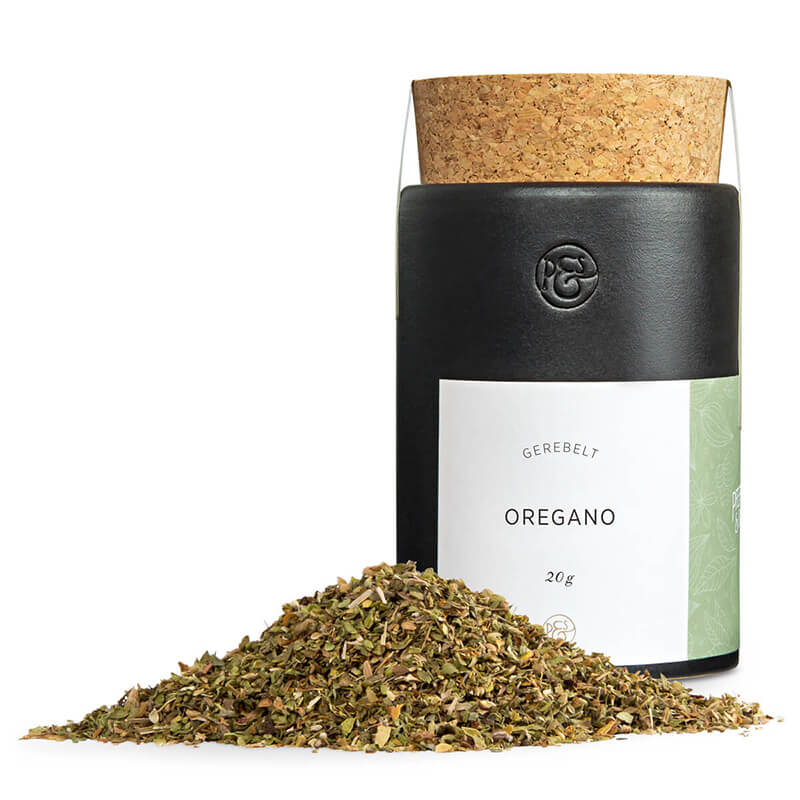 Oregano gerebelt in Keramikdose von Pfeffersack & Söhne, 20 g