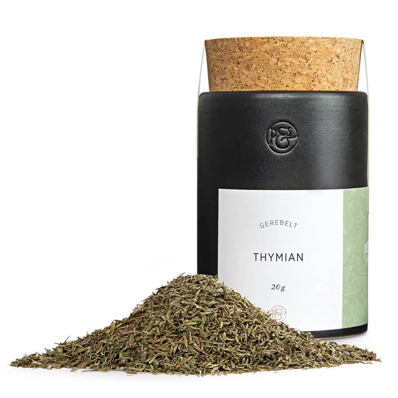 Thymian gerebelt in Keramikdose von Pfeffersack & Söhne, 20 g weitere Ansicht Thymian gerebelt in Keramikdose von Pfeffersack & Söhne, 20 g