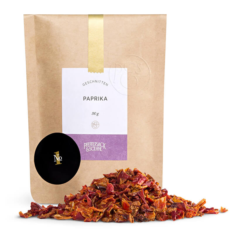 Paprika geschnitten als Nachfüllpack von Pfeffersack & Söhne, 50 g