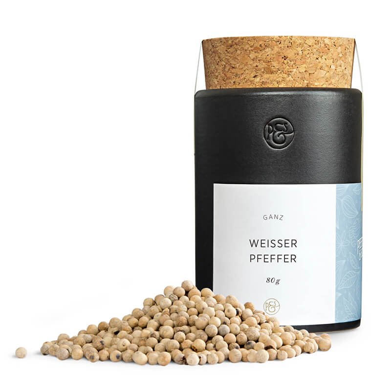 Weißer Pfeffer in Keramikdose von Pfeffersack & Söhne, 80 g weitere Ansicht Weißer Pfeffer in Keramikdose von Pfeffersack & Söhne, 80 g