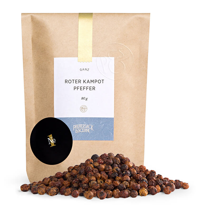 Roter Kampot Pfeffer als Nachfüllpack von Pfeffersack & Söhne, 80 g weitere Ansicht Roter Kampot Pfeffer als Nachfüllpack von Pfeffersack & Söhne, 80 g