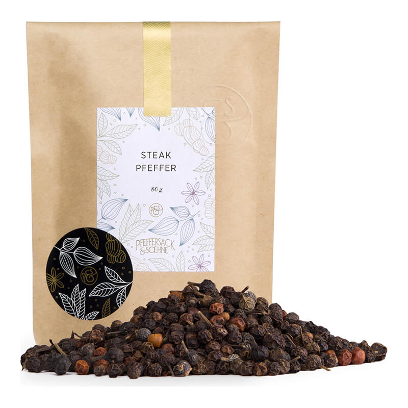 Steak Pfeffer als Nachfüllpack von Pfeffersack & Söhne, 80 g weitere Ansicht Steak Pfeffer als Nachfüllpack von Pfeffersack & Söhne, 80 g