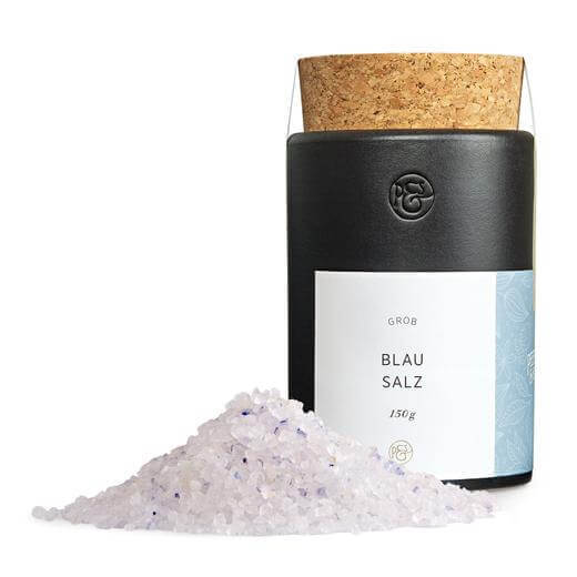 Blau Salz in Keramikdose von Pfeffersack & Söhne, 150 g