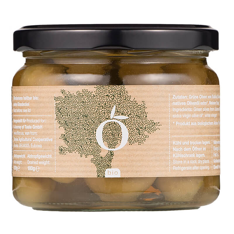 Filion Halkidiki Oliven grün aus Griechenland Bio, 285 g weitere Ansicht Filion Halkidiki Oliven grün aus Griechenland Bio, 285 g