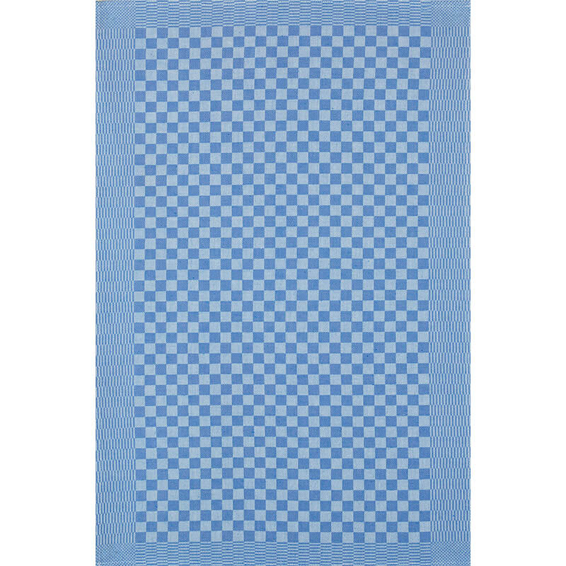Kracht Grubentuch blau weiß kariert 50/70 cm, Vollzwirn