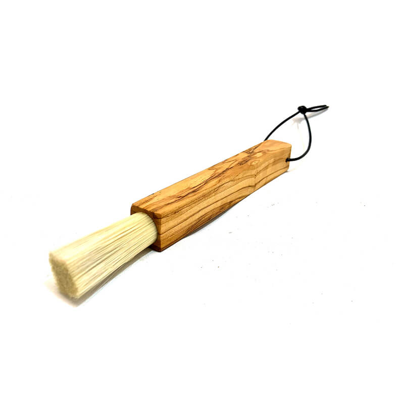 Barista Pinsel zur Reinigung des Siebträgers & der Kaffemaschine mit Olivenholzgriff, 20 cm weitere Ansicht Barista Pinsel zur Reinigung des Siebträgers & der Kaffemaschine mit Olivenholzgriff, 20 cm