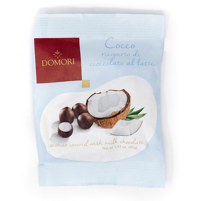 Cocco, Kokosstückchen mit Schokolade von Domori, 40 g weitere Ansicht Cocco, Kokosstückchen mit Schokolade von Domori, 40 g