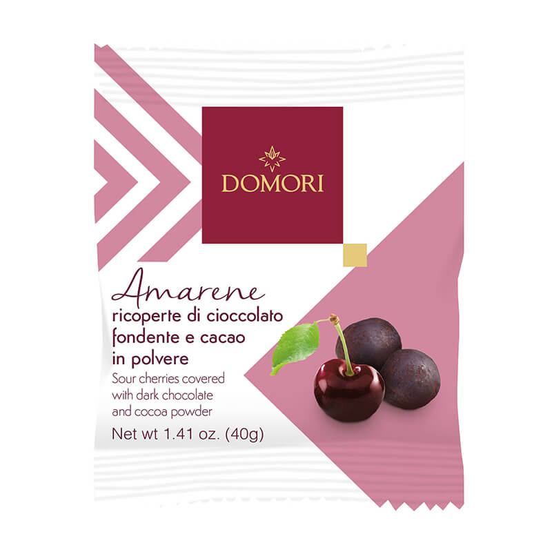 Amarene, Kirschen mit Schokolade von Domori, 40 g weitere Ansicht Amarene, Kirschen mit Schokolade von Domori, 40 g
