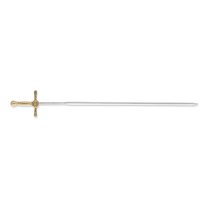 Triangle Grillspieß aus Edelstahl & Messing Degen, 27 cm weitere Ansicht Triangle Grillspieß aus Edelstahl & Messing Degen, 27 cm