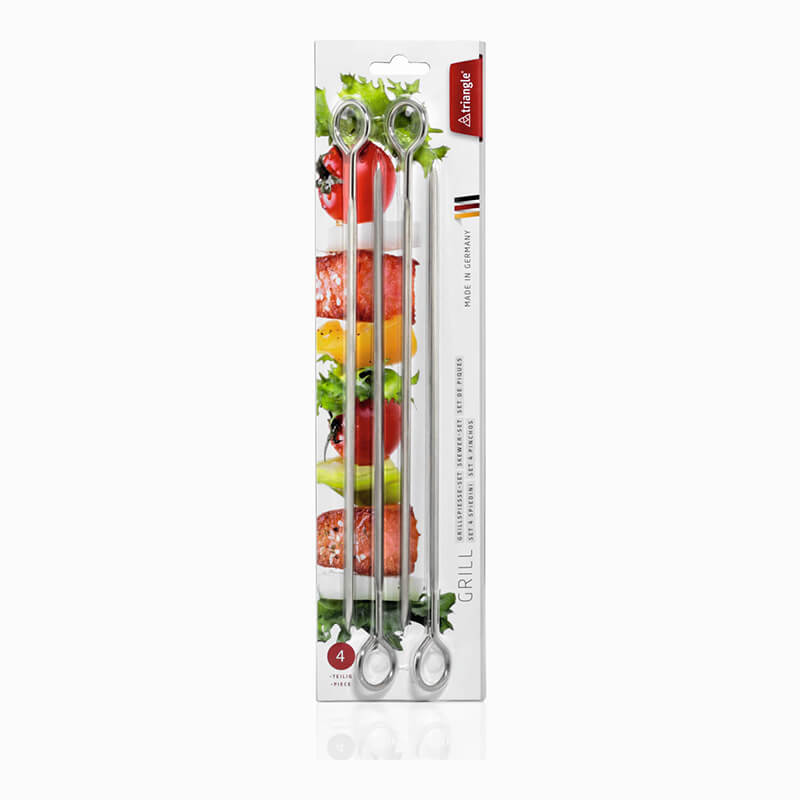 Triangle Grillspieße-Set mit Ring - 4-teilig, 25 cm