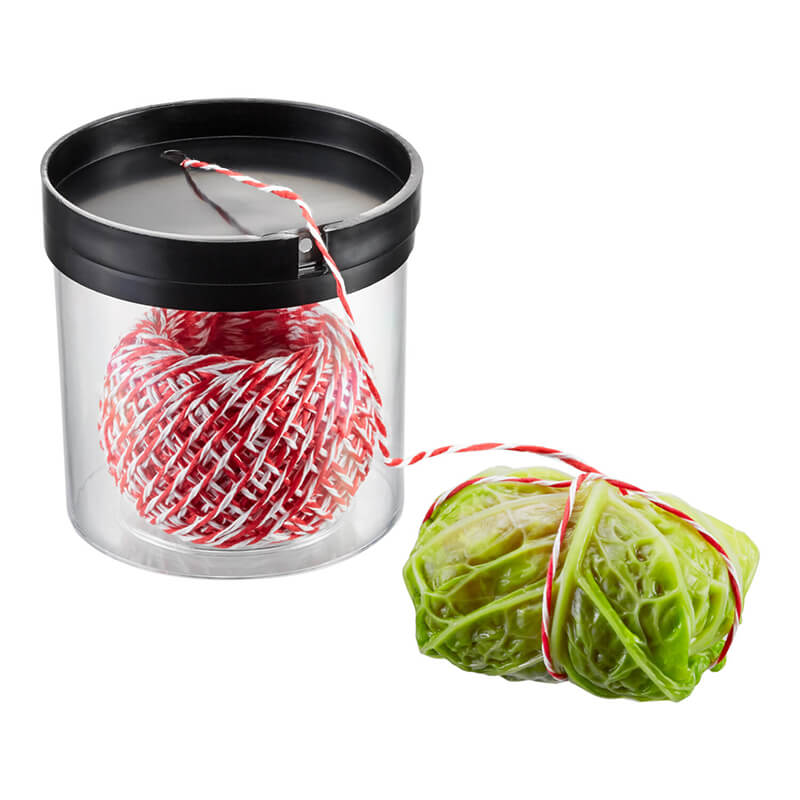 GEFU Kordelbox Filio mit Garn, rot/weiß